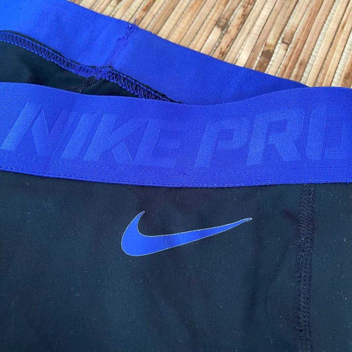 Чорно-сині капрі лосини Черно-синие капри лосины Nike Pro Найк