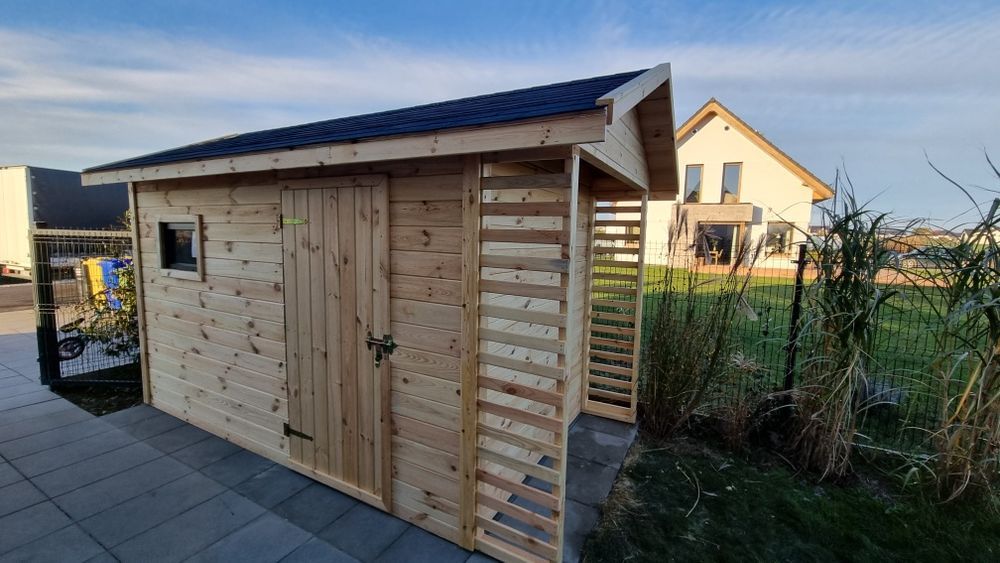 Drewniany Domek Narzędziowy z Drewutnią 2x4 Farmer Classic