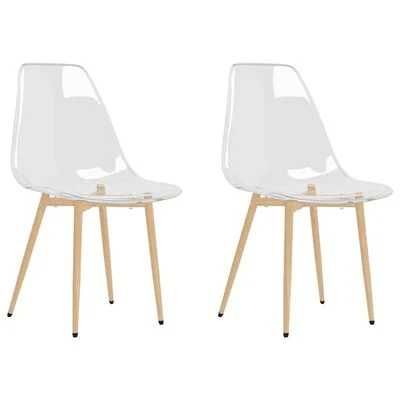 Krzesła stołowe, 2 szt., transparentne, PET fotele MEBLE DaMaOutlet.pl