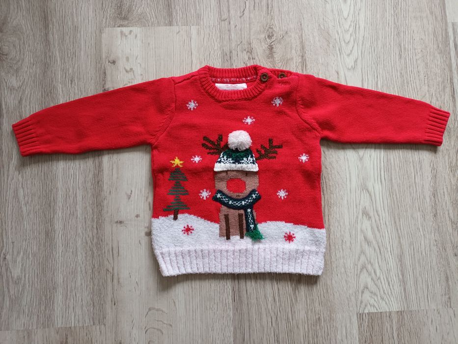 Sweterek świąteczny dla maluszka r. 74