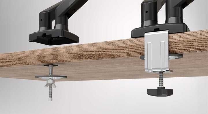 Podwójny Uchwyt BONTEC do Monitorów 13-32", Ergonomiczny, Obrotowy