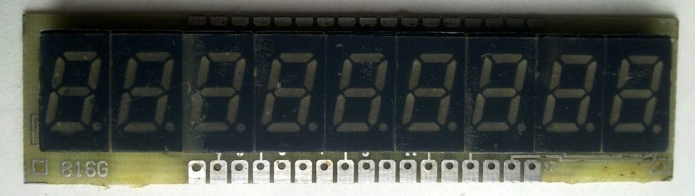 Светодиодная матрица 816G из 9 цифр, красные, 14х72мм, цифра 10х6мм