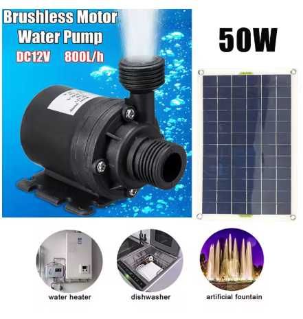 Kit Bomba De Agua Solar, Painel solar Jardim50W, 800L/H