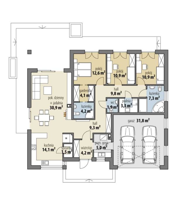 Окремостоячий будинок з гаражем під Варшавою
