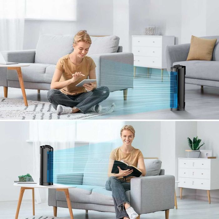 Wentylator Wieżowy Kolumnowy 32cm Bezłopatkowy Oscylacja 70 Cichy