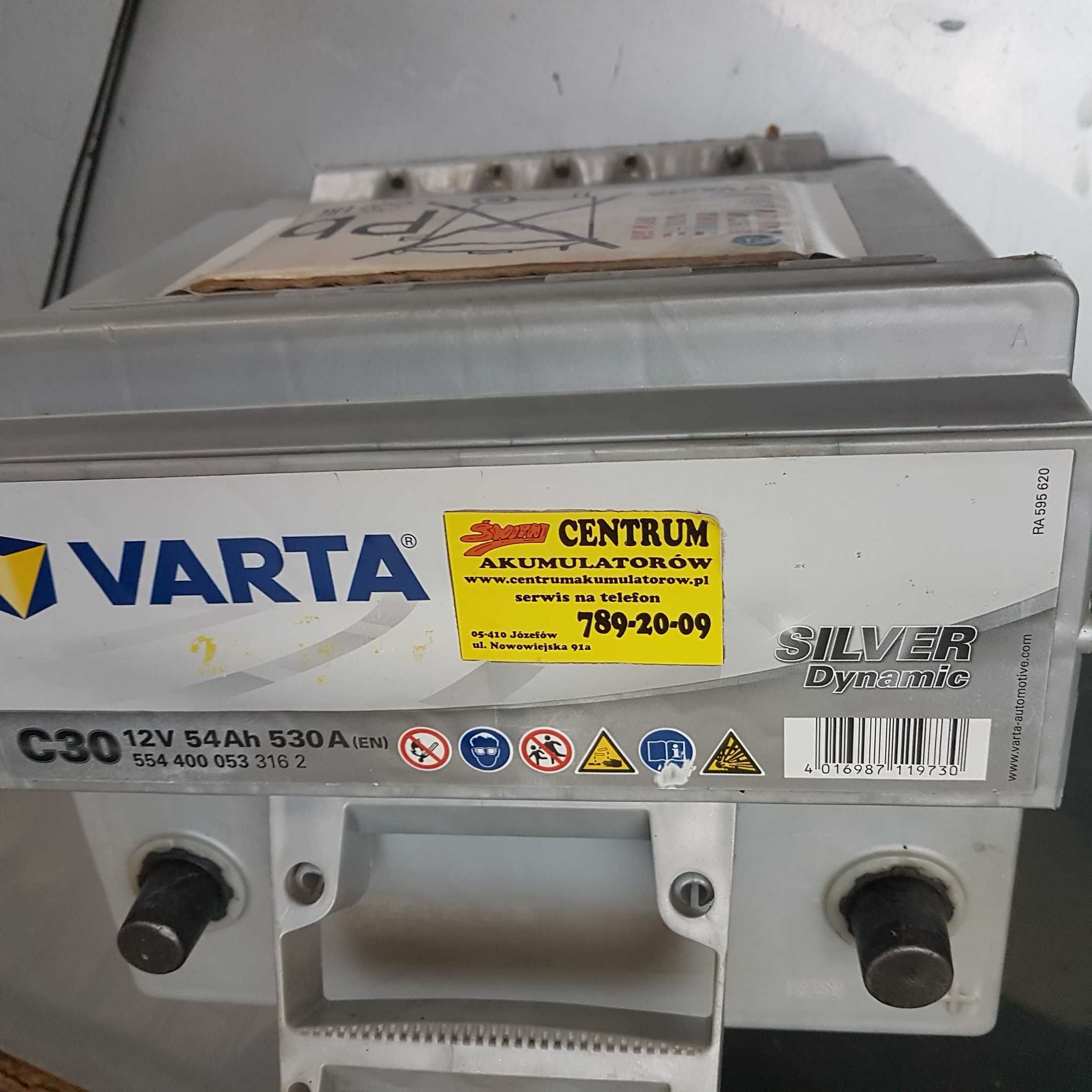akumulator fiat opel varta silver dynamic c30 12v 54ah 530a  jak nowy