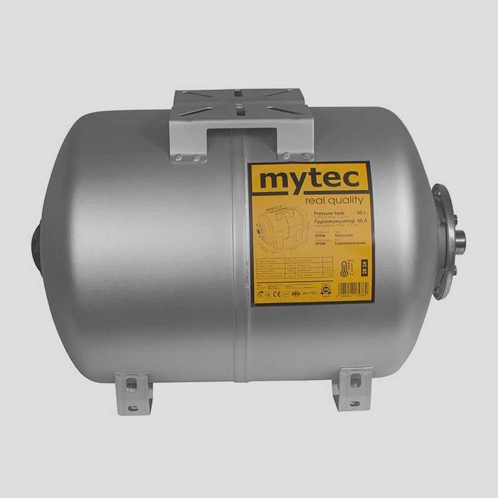 Гідроакумулятор горизонтальний нержавійка Mytec 50 л