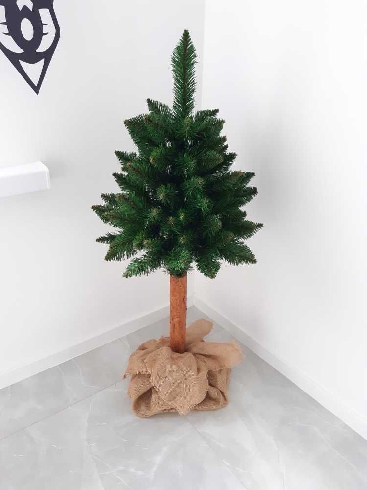 Choinka sztuczna na pniu naturalna zielona 120 cm