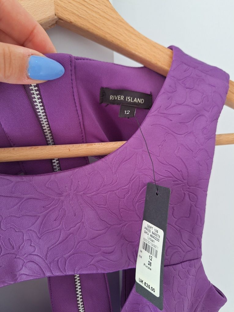 Nowy Fioletowy Crop Top r. L  River Island