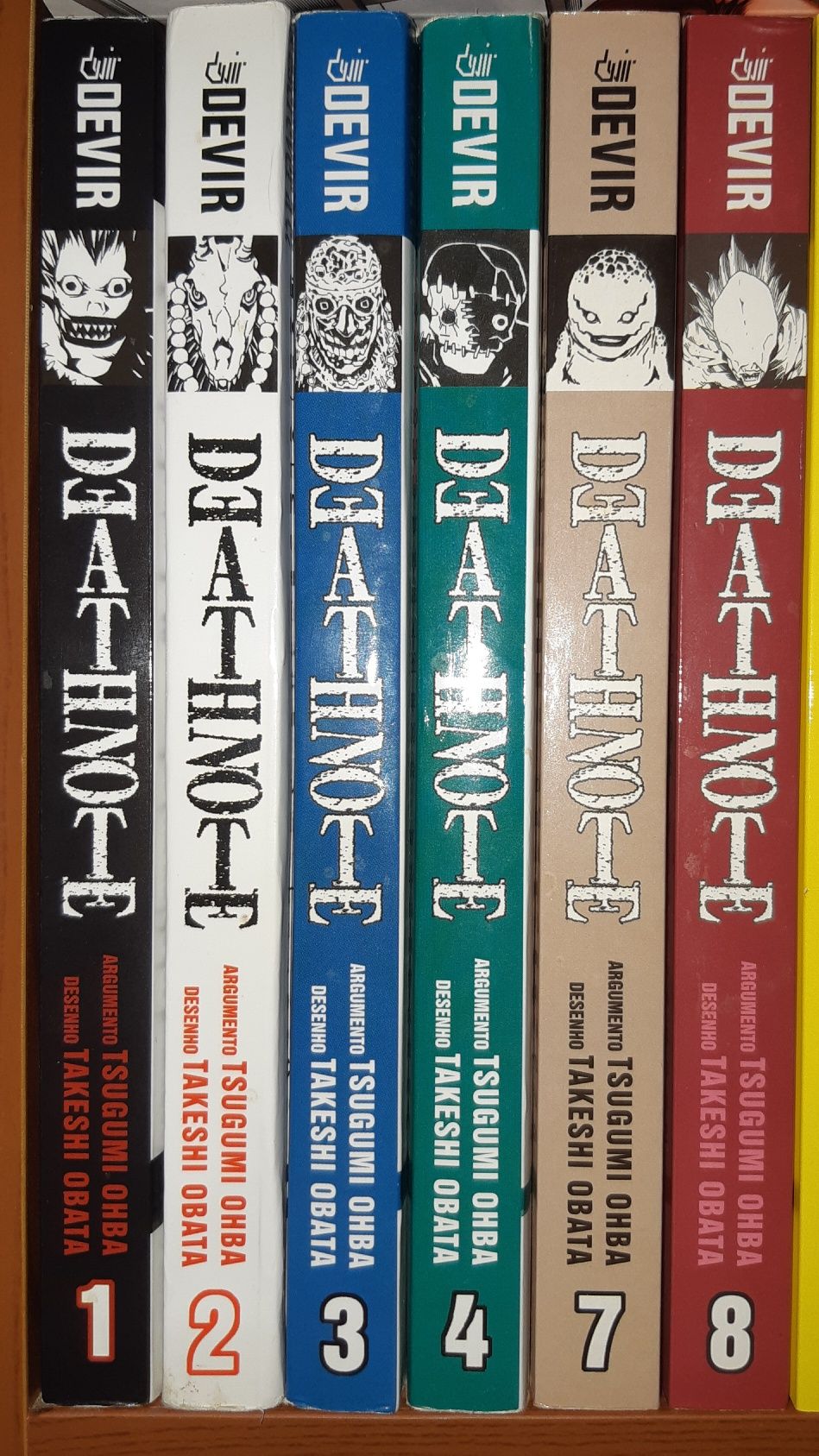 Death Note, Volumes 1 a 4, 7 e 8 (Português)