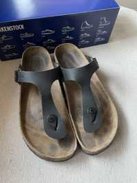 Klapki japonki birkenstock gizeh BS czarne skóra korek