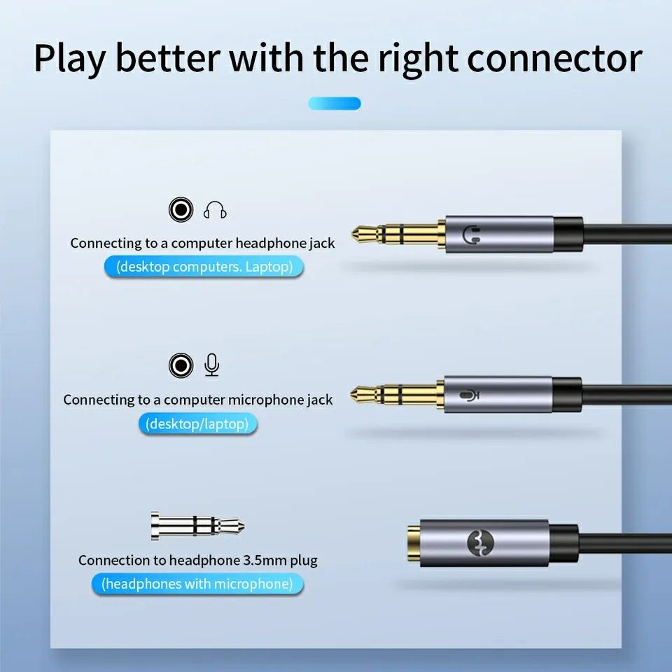 Cabo Áudio Splitter Y - Micro e Áudio - NOVO