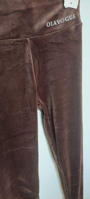 Legginsy welurowe welur Ola Vogue czekoladowe modelujące