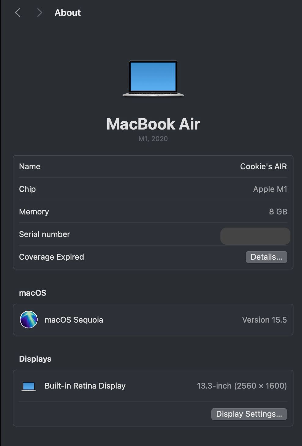 Apple MacBook Air M1 – Prateado – Em Excelente Estado