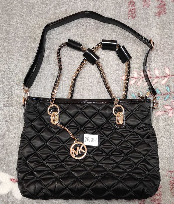 Нова жіноча чорна сумка велика MICHAEL KORS стьобана тканина