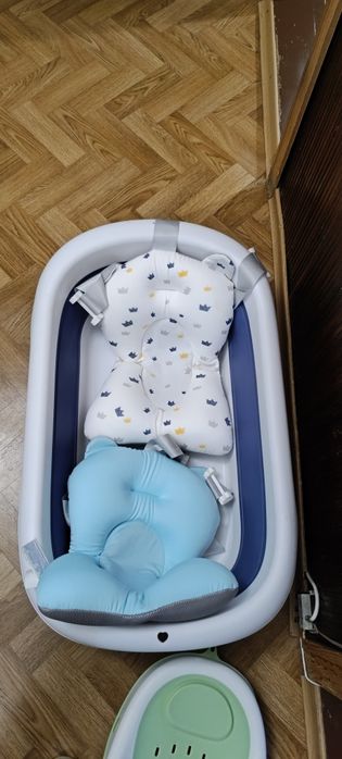 Дитяча складна ванночка + матрасики та гірка для купання