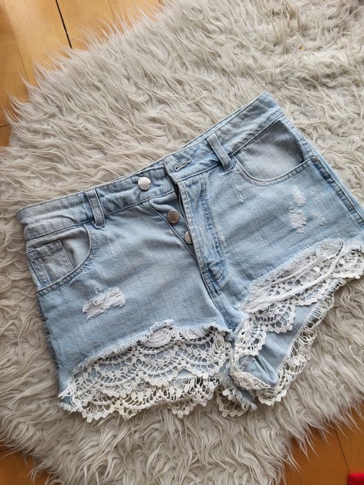 Spodenki jeans 38 rozmiar koronka