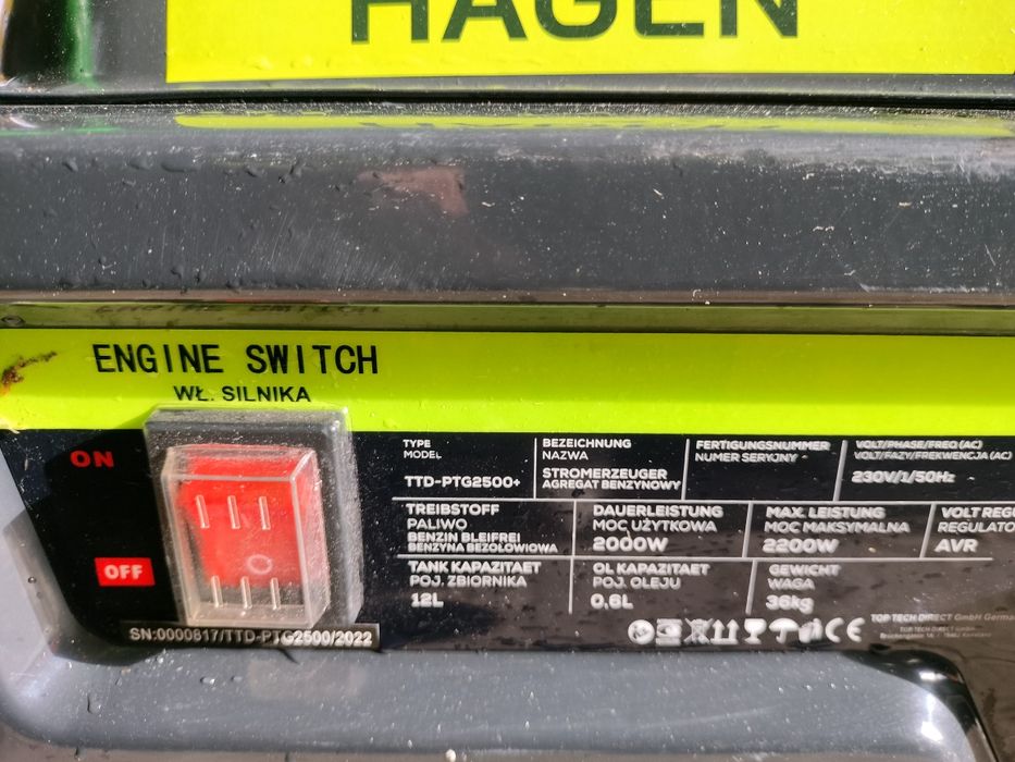 Agregat prądotwórczy Blank& Hagen