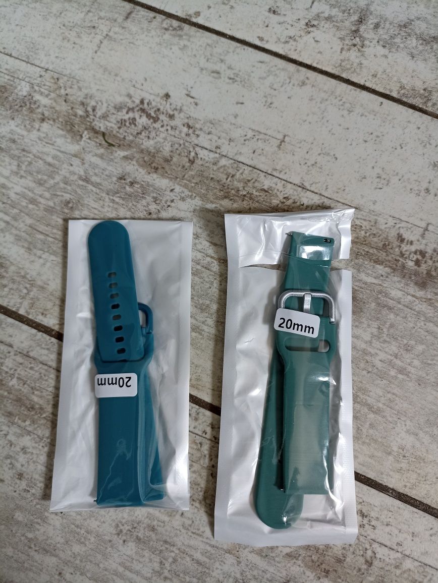 Silikonowe paski do smartwatcha 20 mm w kolorze zielonym i zielono nie