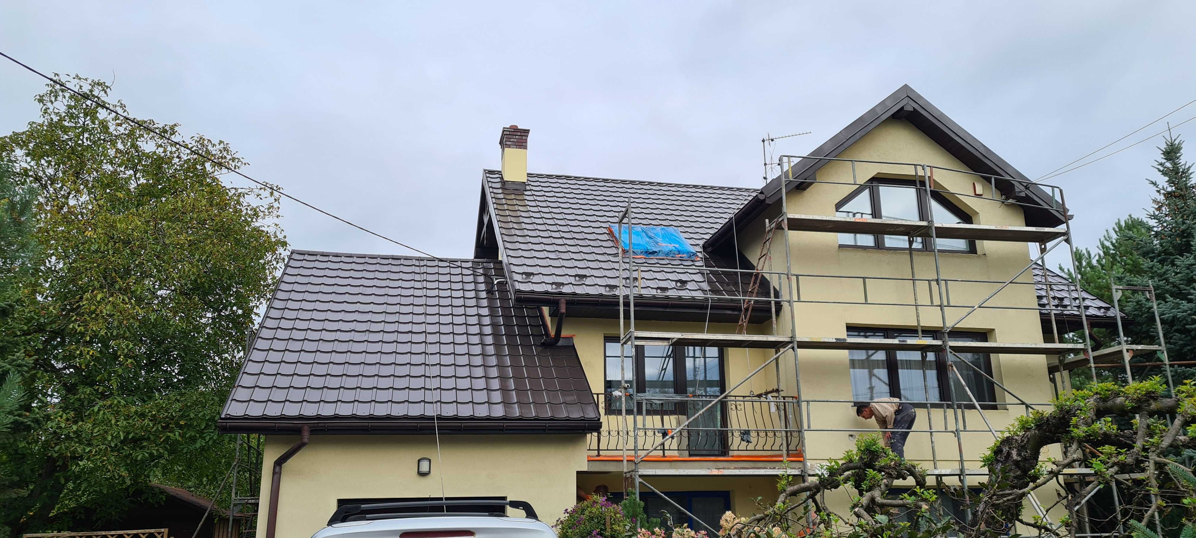 Malowanie dachów,elewacji,Naprawa dachów,Montaż rynien