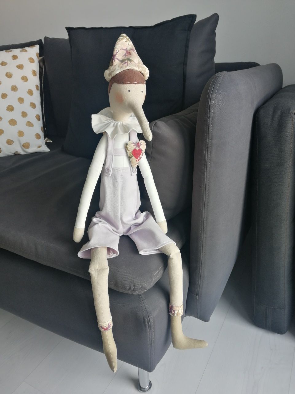 Lalka z charakterem :) pajac tilda Pinokio handmade