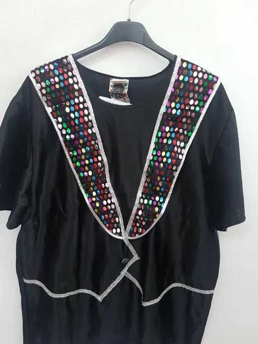 Bluzka z cekinami przebranie gangster magik dla dorosłych. AM079