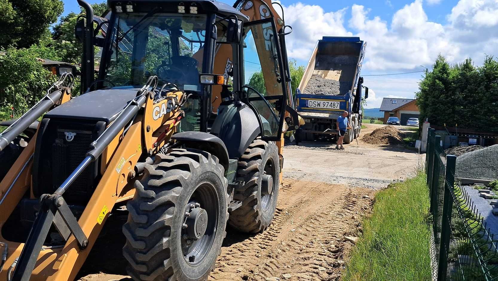 Prace ziemne, Transport kruszyw, Usługi Koparko ładowarki, przyłącza