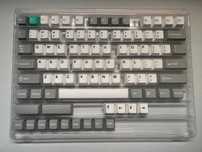 Кейкапи Keychron Grey / White / Mint 143, Cherry, Double Shot PBT