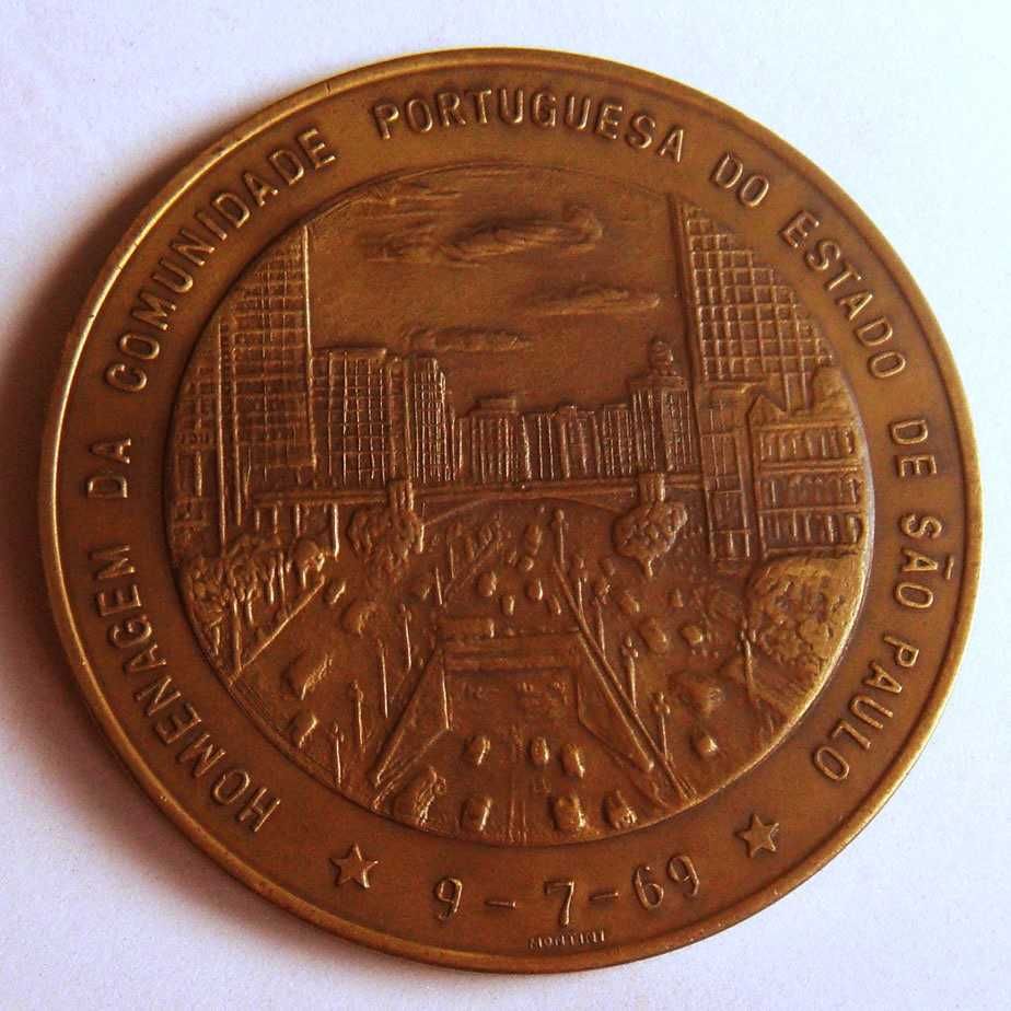 Medalha de Bronze Visita ao Brasil de Marcello Caetano São Paulo 1969
