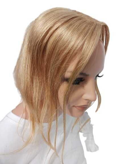 Topper naturalny, tupet dla kobiet złoty blond mix 35 cm -sklep peruk