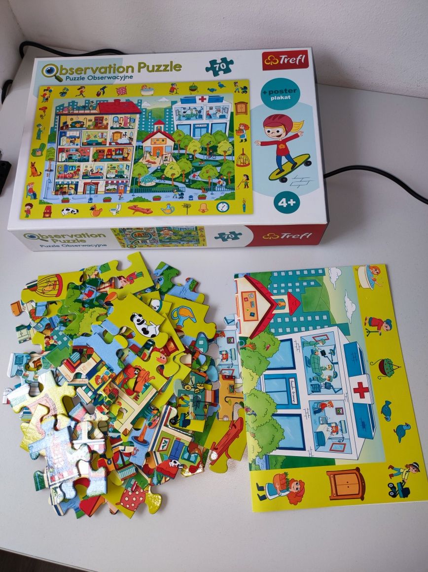 Puzzle Obserwacyjne TREFL Odwiedzamy miasteczko, ideał jak NOWE