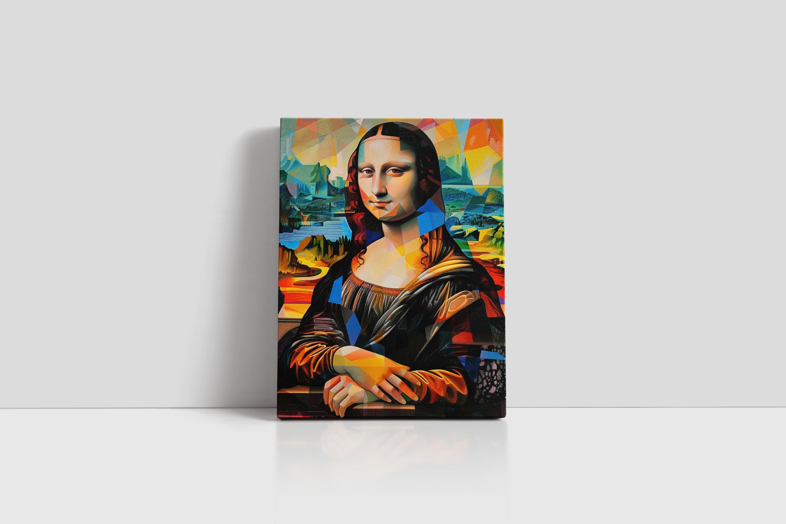 Obraz na Płótnie Mona Lisa w Stylu Picassa 90x120 cm do Salonu