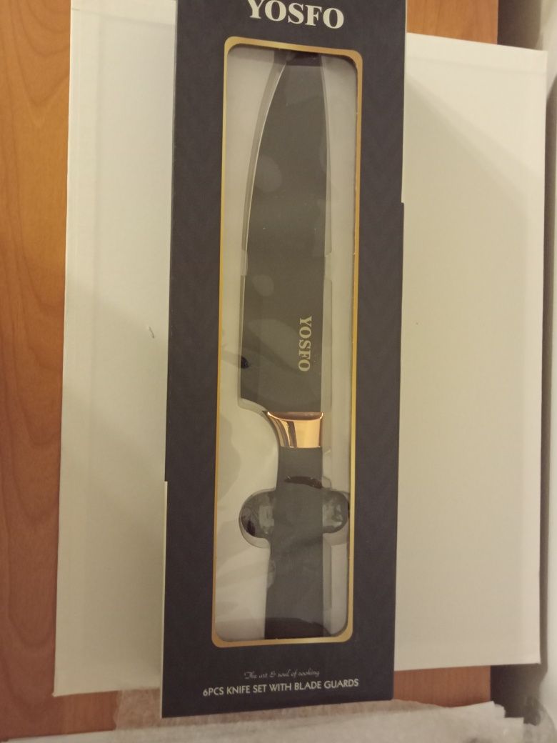 YOSFO 6-częściowy zestaw noży kuchennych nóż szefa santoku nowe