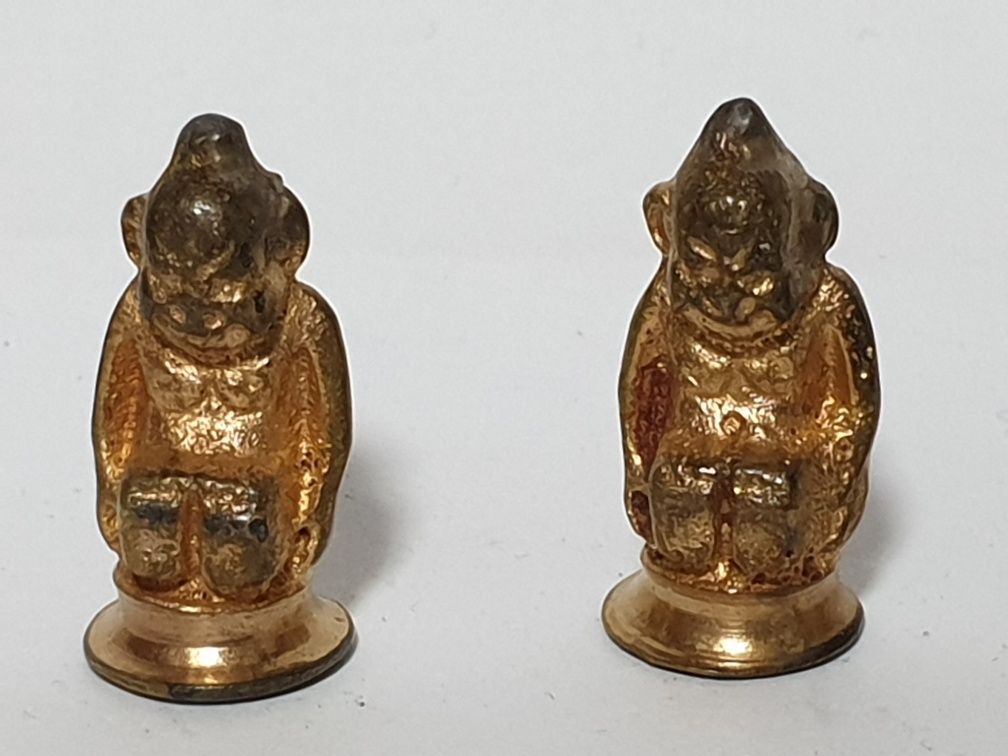 Conjunto de 3 raros antigos botões asiáticos figurativos dourados