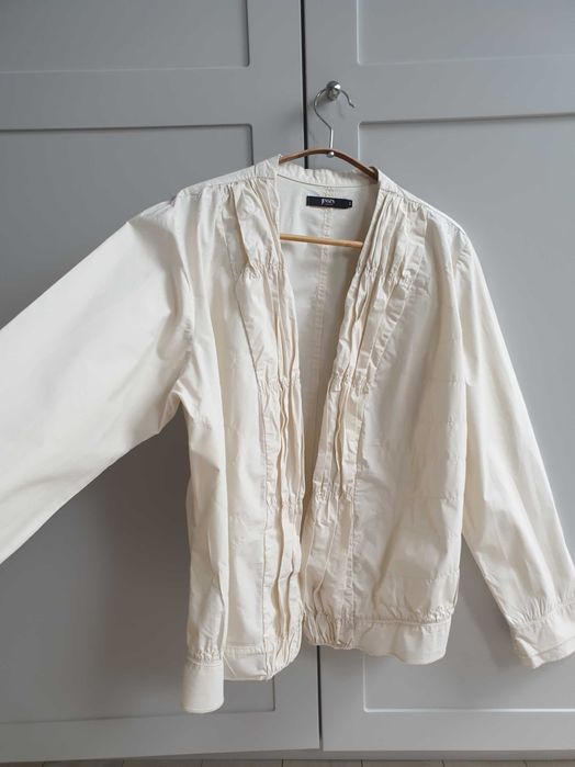 Beżowa kremowa kurtka bomberka żakiet marynarka Jensen 44 oversize