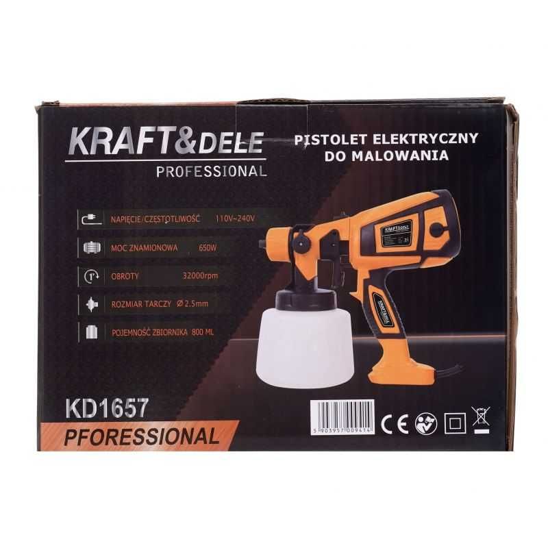 PISTOLET do MALOWANIA elektryczny 650W HVLP 800ml kd1657