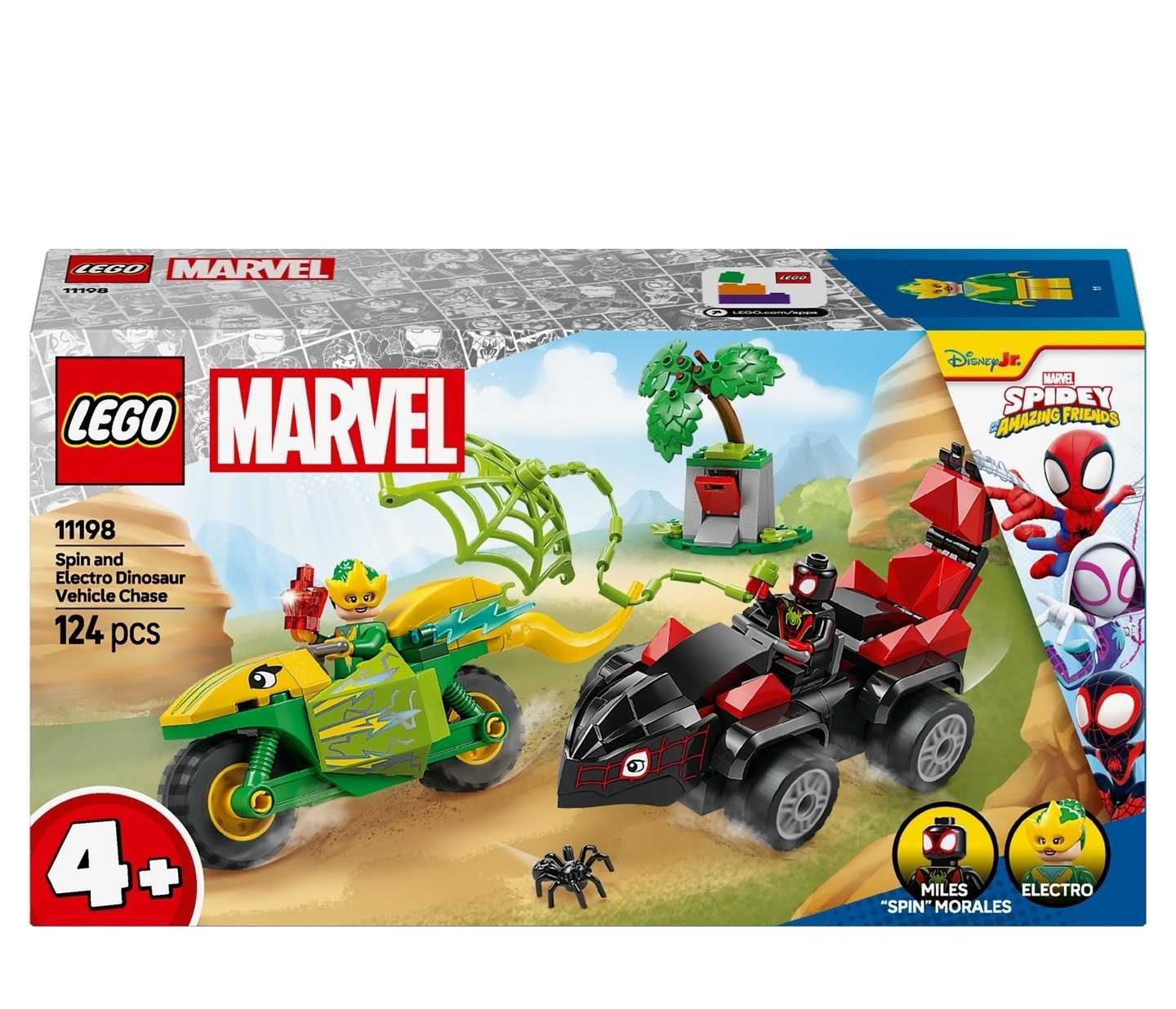 Klocki LEGO Super Heroes 11198 Pościg Spina za Electro w dinopojeździe