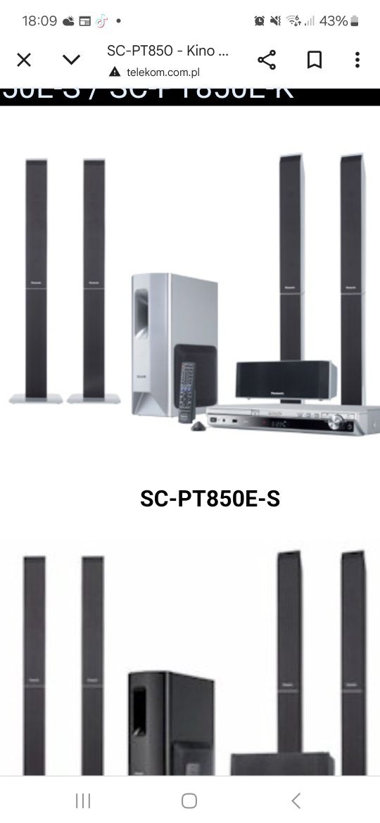 Kino domowe tuner Panasonic sa-pt 850