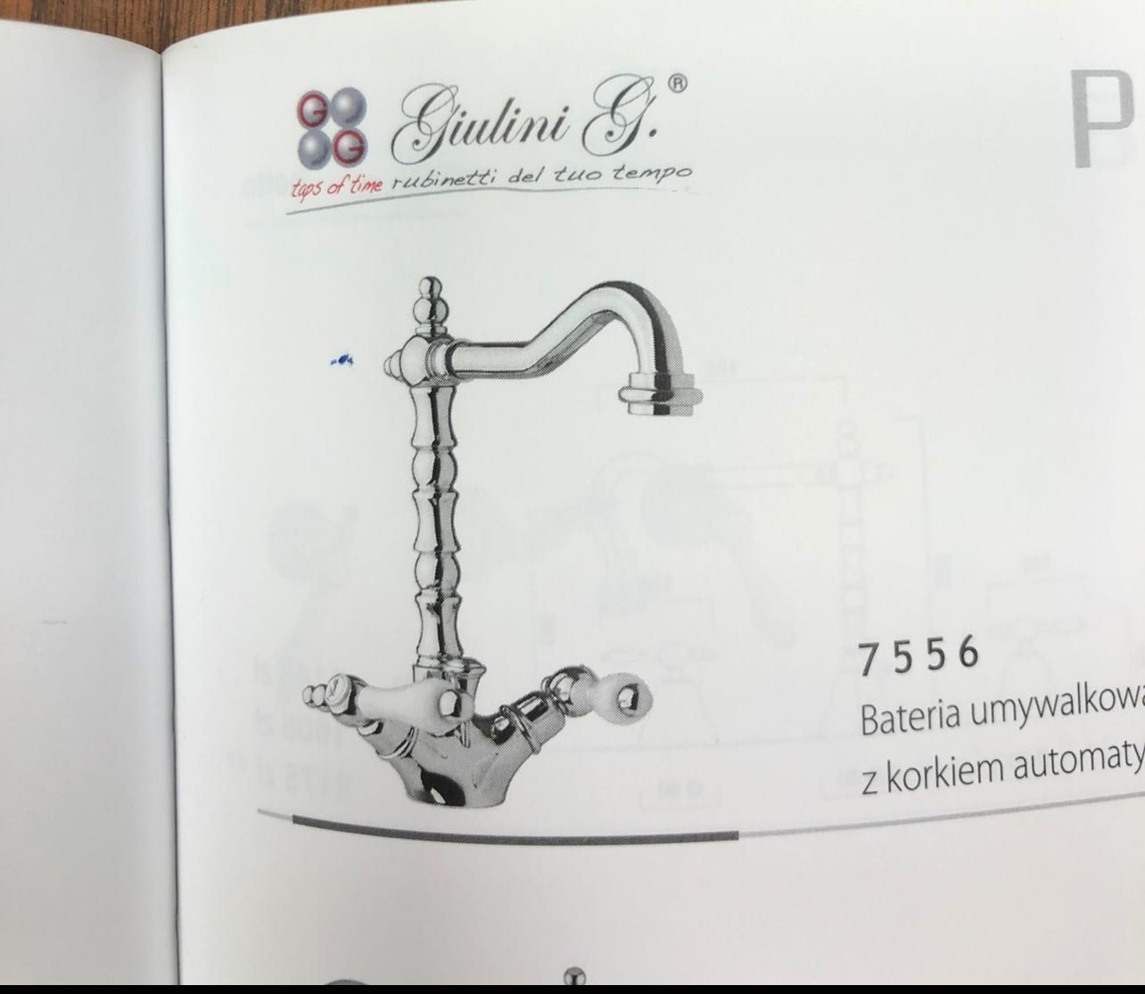 Bateria umywalkowa retro Giulini G. PRAGA