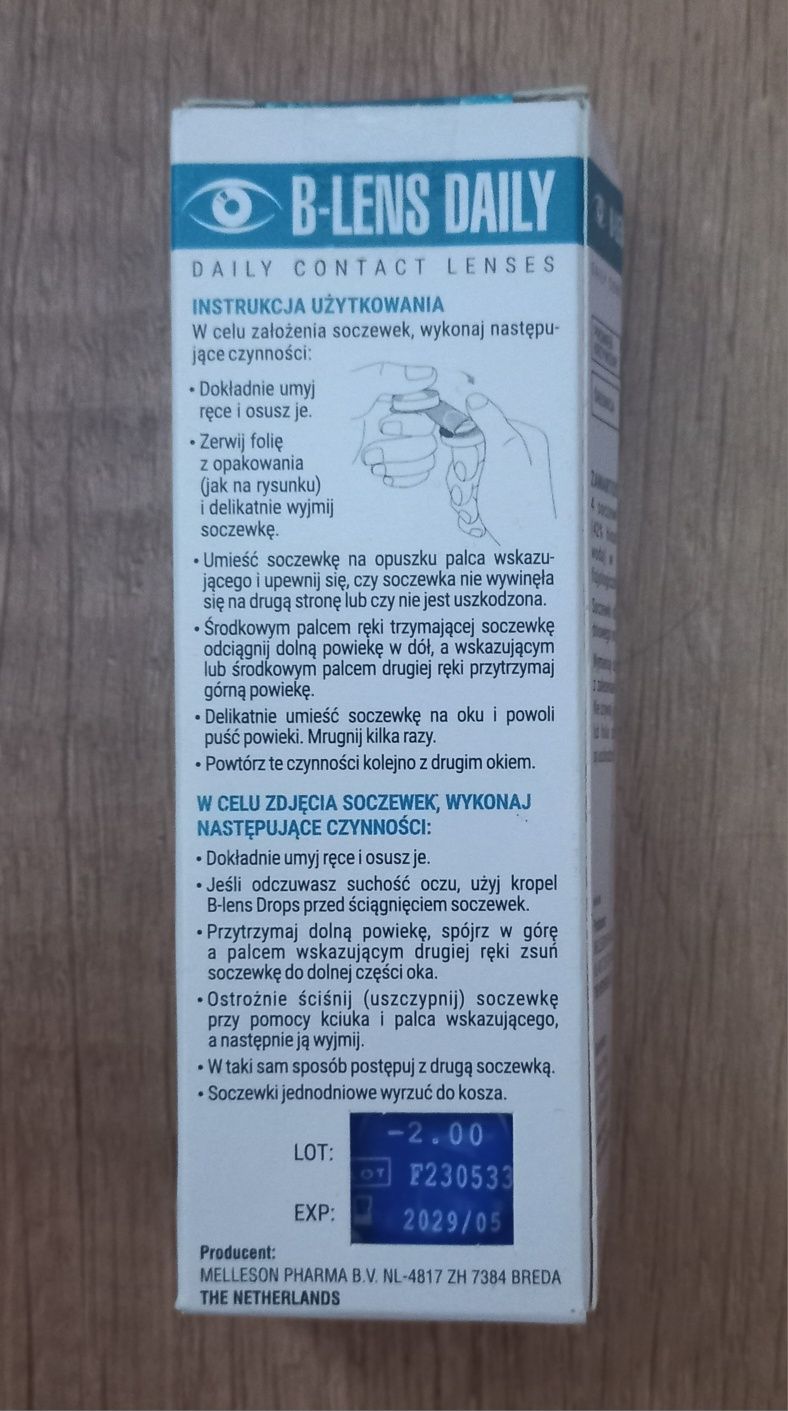 B- Lens soczewki kontaktowe jednodniowe -2