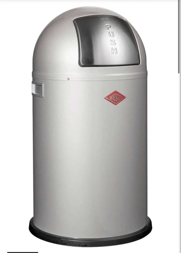 Kosz na śmieci Wesco Push Boy 50 l srebrny