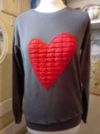 Bluza z aplikacją serca; O'LA VOGA; rozmiar L