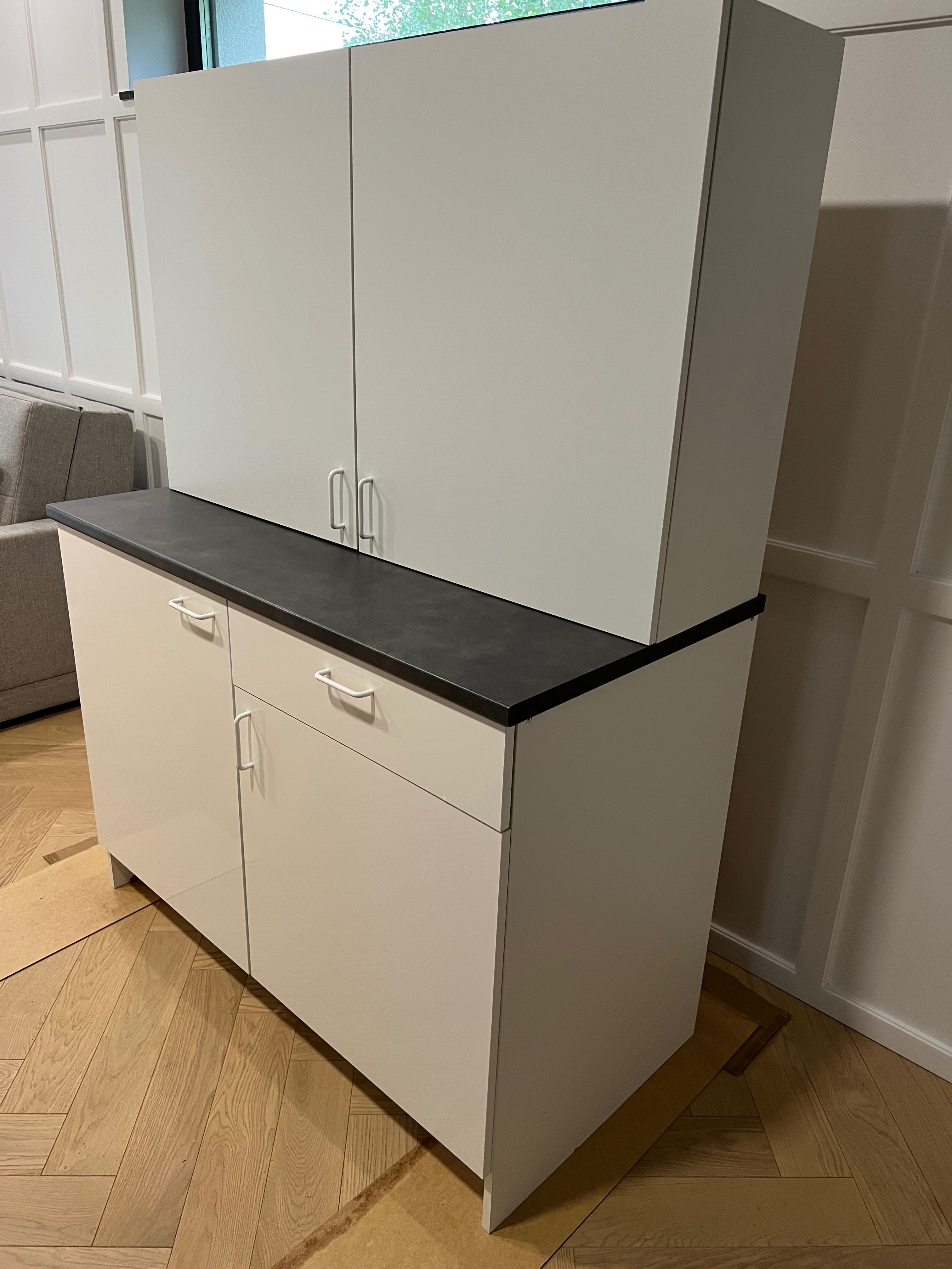 Szafki kuchenne zabudowa kuchenna biała Ikea