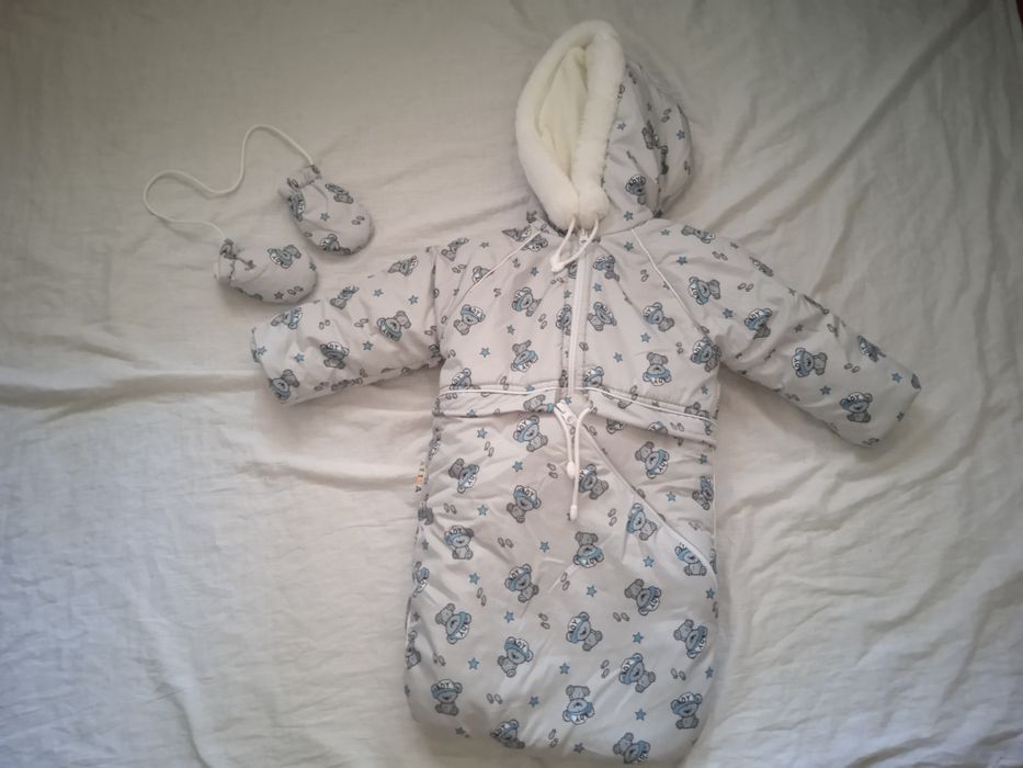 Дитячий зимовий Конверт комбінезон для новонароджених з мішком чохлом