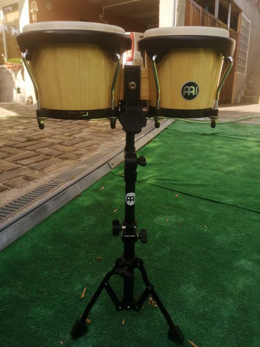 Meinl HB100NT Bongo Set + Suporte Meinl THBS-S-BK – Ótimo Estado