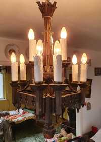 Żyrandol, świecznik zabytkowy, lampa sufitowa, antyk