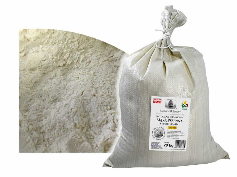 MĄKA Pszenna 500 na Bułki i Ciasta 20 KG bez Glifosatu i Polepszaczy
