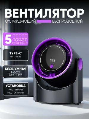 Турбо-Вентилятор Настольный с Дисплеем: Мощный, Тихий, Компактный!