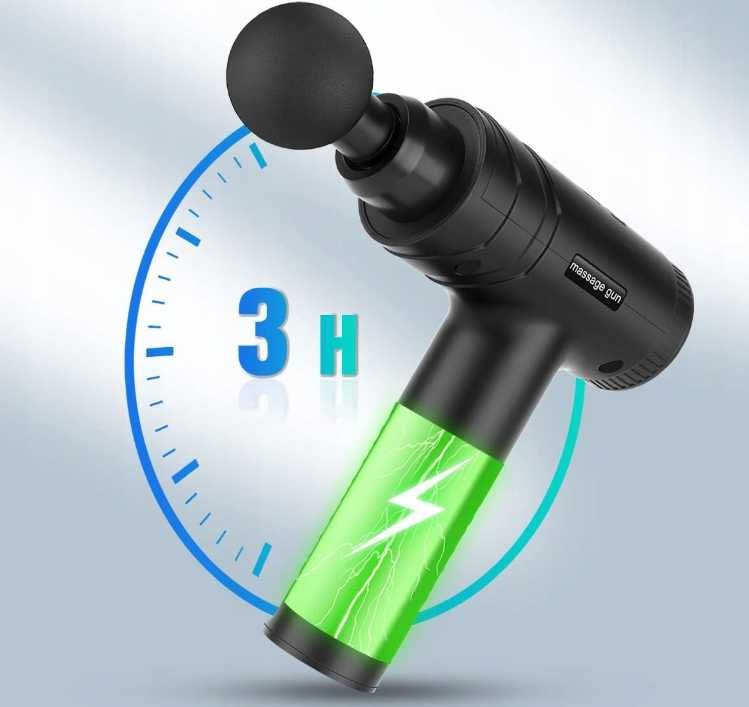 UPLAYTECK pistolet do masażu 30 prędkości 8 GŁOWIC DO MASAŻU 40 DB