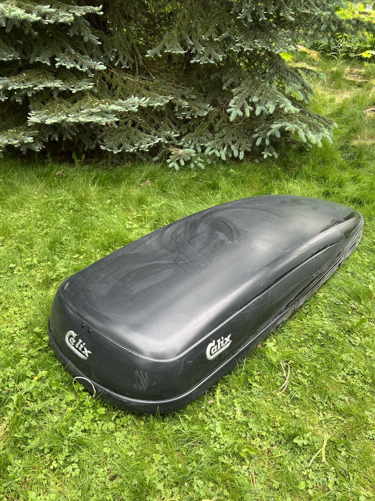 CALIX czarny bagażnik - Box dachowy duży Wymiary 220x70x35 cm !